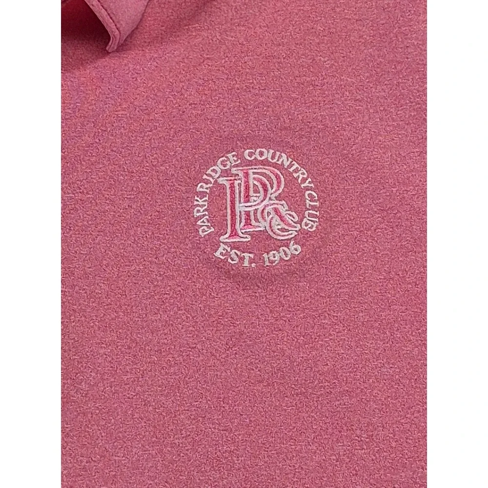 Johnnie O Polo Shirt Mens‎ Medium Pink Stripe Performance Stretch Golf Shirt